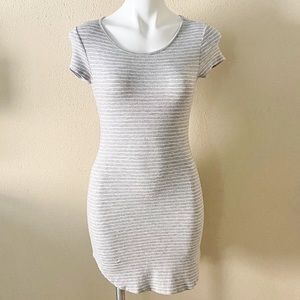 3/$15 Poetry grey and white striped T-shirt